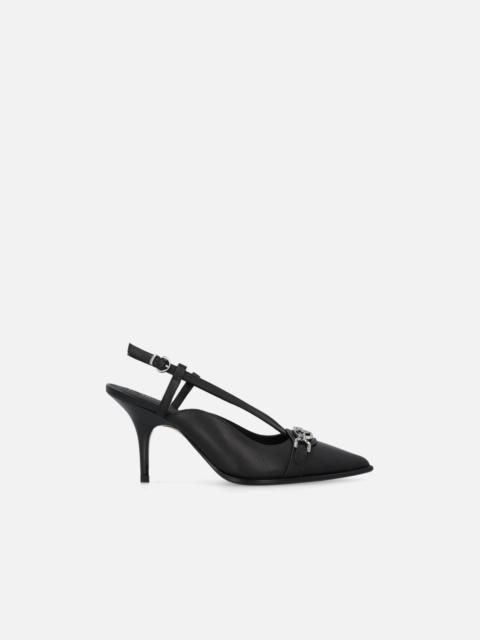 PINKO SLING-BACK PUMPS IN NAPPA LEATHER WITH STRAPS AND STILETTO HEEL