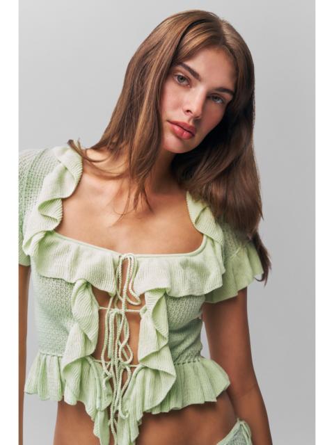 GUIZIO RUFFLE KNIT TIE TOP
