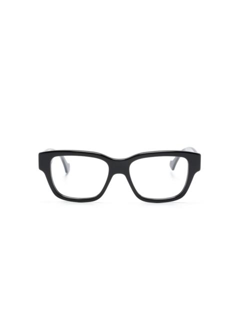 GUCCI logo engraved rectangle-shape glasses