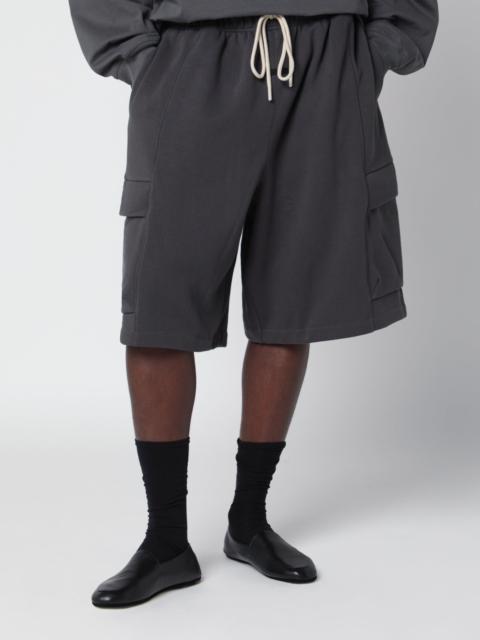 ESSENTIALS Iron Grey cargo Bermuda shorts in cotton fleece