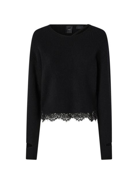 lace-trim sweater