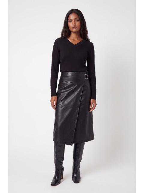 KAREN MILLEN Forever Viscose Blend Knitted Stitch Detail V Neck Long Sleeve Jumper