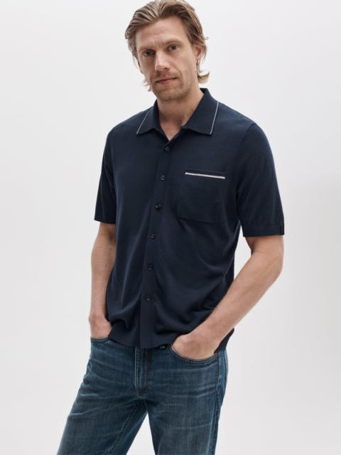 rag & bone Dalton Silk-Cotton Knit Shirt