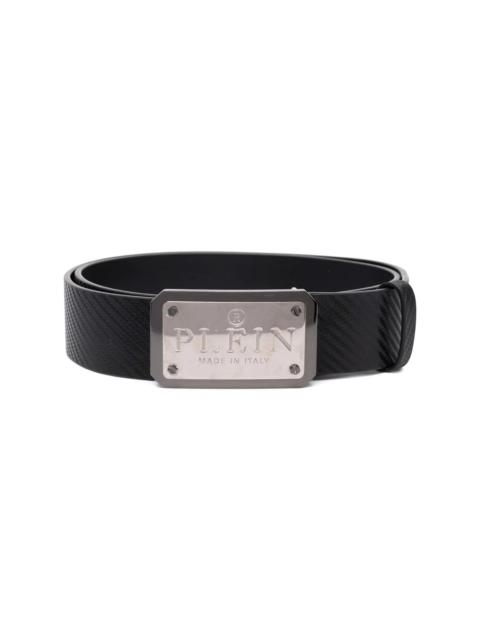 PHILIPP PLEIN logo-buckle leather belt