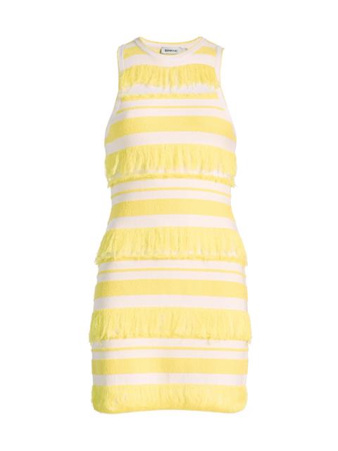 SIMKHAI Women's Elly Striped Fringe Knit Minidress - Solar Stripe