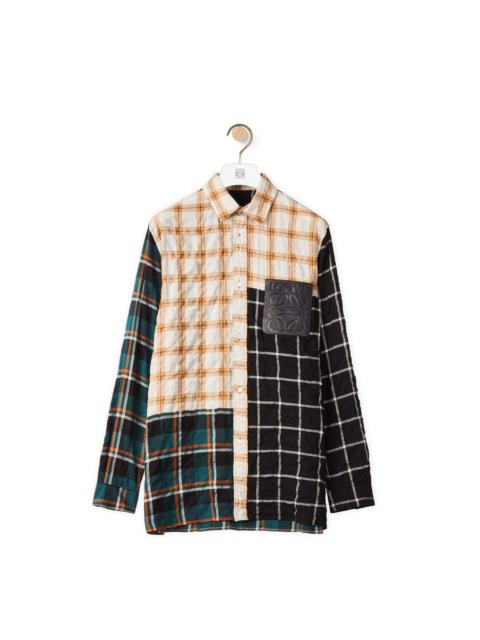 Check overshirt in cotton and modal