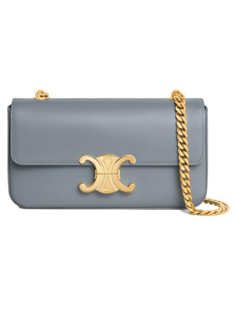 CELINE Triomphe Shoulder Bag In Shiny Calfskin with chain