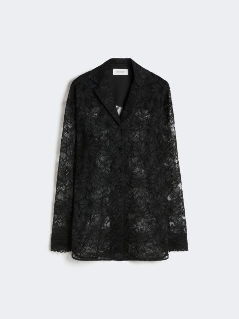 Sportmax CACHI Floral lace shirt - BLACK