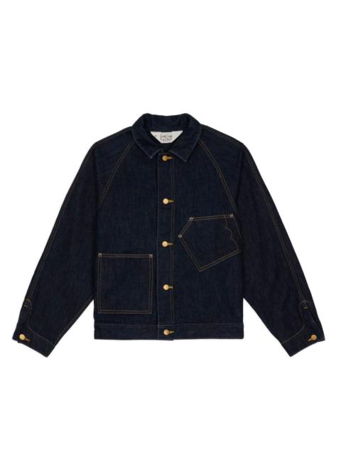 BRAIN DEAD Denim Cropped Engineer Jacket - Washed Indigo