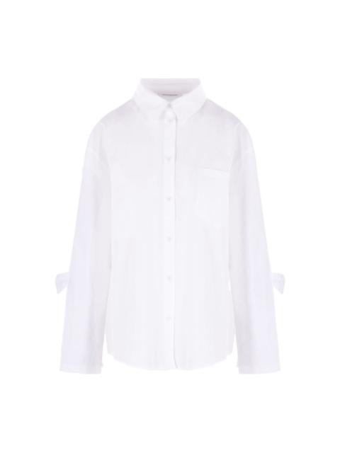 tie-cuff cotton shirt
