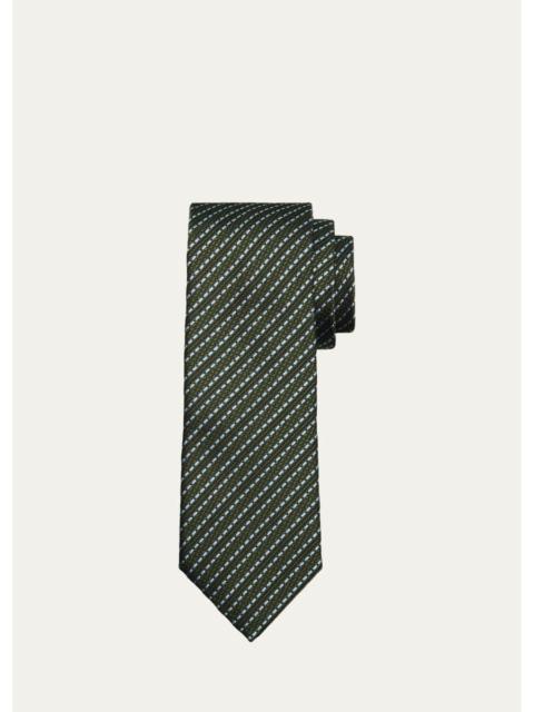 ZEGNA Men's Jacquard Stripe Silk Tie