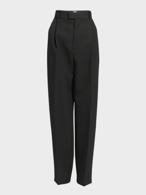 Bottega Veneta High-Rise Pleated Straight-Leg Trousers