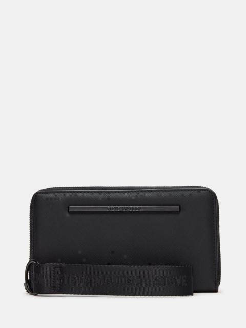 STEVE MADDEN ZIP WALLET BLACK