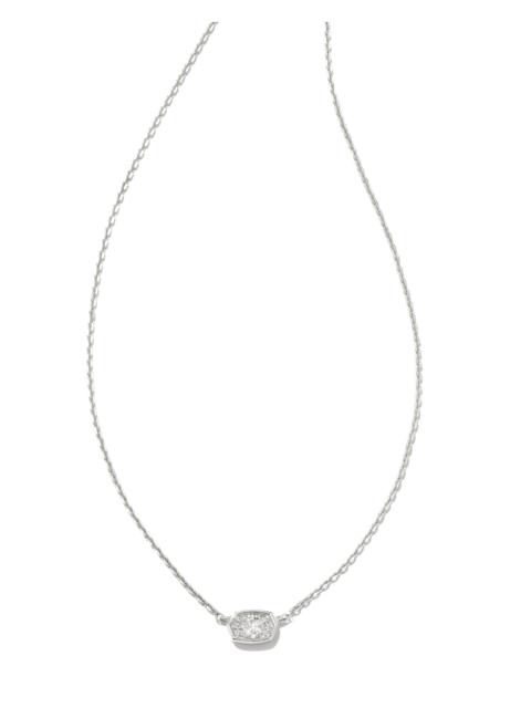 KENDRA SCOTT 0.11 ct Marisa 14k White Gold Oval Solitaire Pendant Necklace in White Diamond