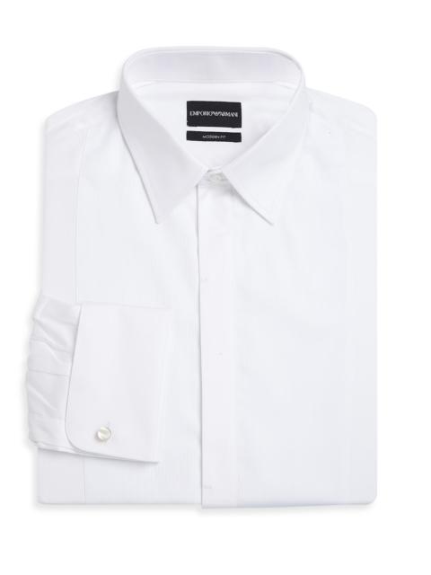 EMPORIO ARMANI Men's Cotton Modern-Fit Long-Sleeve Tuxedo Shirt - White