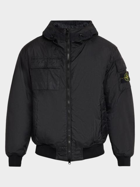 Stone Island Men's Nylon Hooded Bomber Jacket