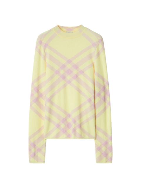 Burberry check-pattern ribbed jumper