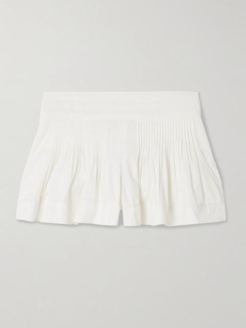 Isabel Marant Cybila Pintucked Cotton Shorts