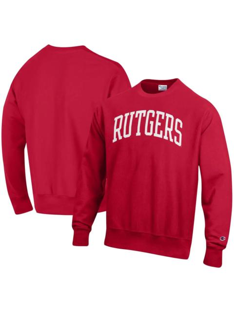 Champion Men's Champion Scarlet Rutgers Scarlet Knights Arch Reverse Weave Pullover Sweatshirt