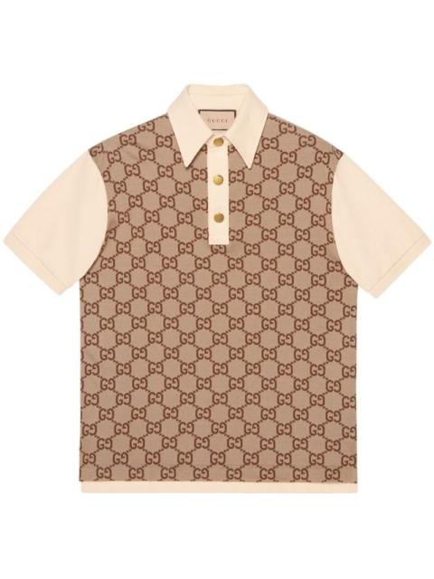 GUCCI Jumbo GG 코튼 실크 자카드 폴로