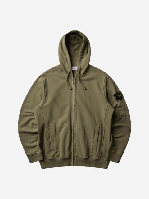 Stone Island Men's Organic Cotton Fleece Zip Hoodie Military Green