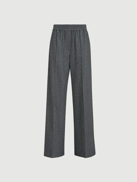 Brunello Cucinelli Cashmere jersey pleated wide track trousers