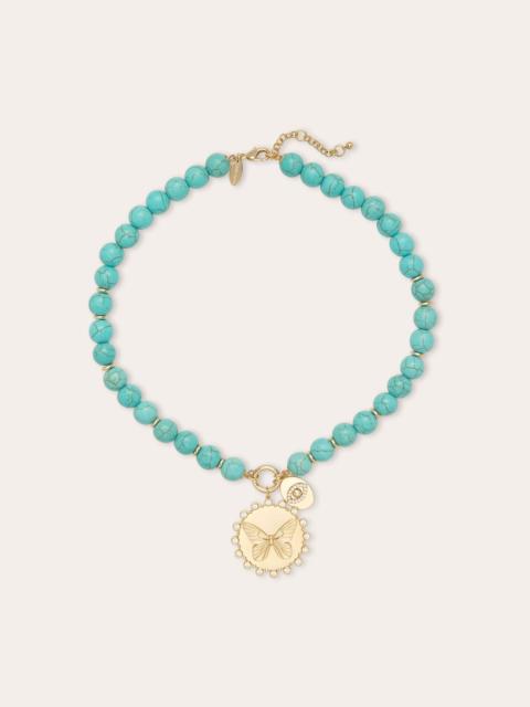 RAMY BROOK Reva Butterfly Charm Beaded Necklace