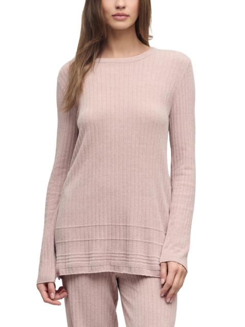 Barefoot Dreams barefoot dreams CozyChic® Ultra Lite® Textured Ribbed Button Sweater in Teaberry