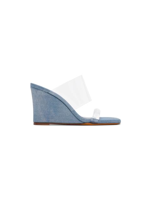 MARYAM NASSIR ZADEH Blue Olympia Wedge Denim Heeled Sandals