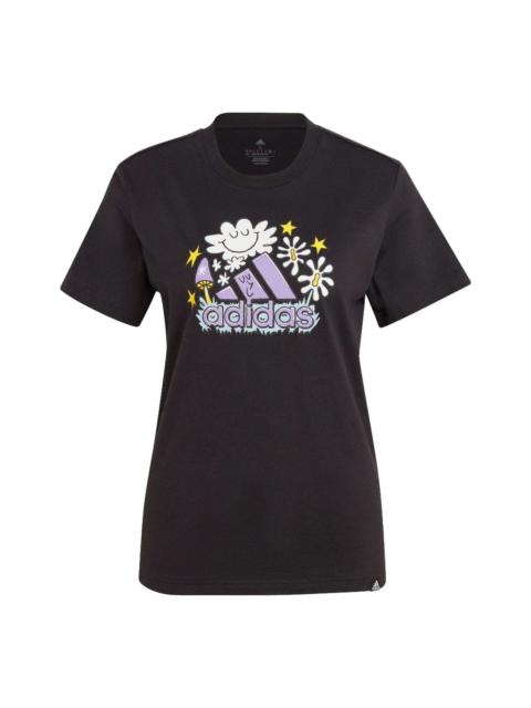 adidas (WMNS) adidas Doodle Graphic T-Shirt 'Black' IJ7327