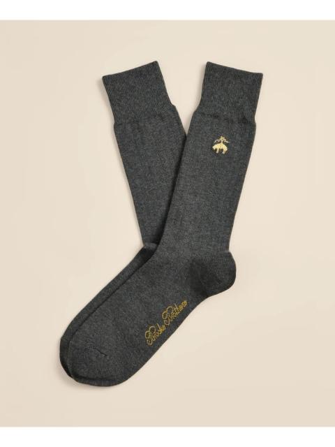 Brooks Brothers Cotton-Blend Golden Fleece® Ribbed Socks