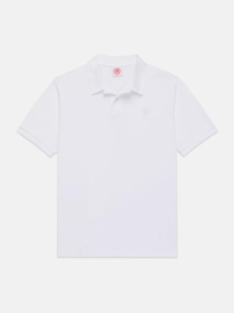 J. PRESS J. PRESS WHITE ARCHIVAL CREST PIQUE POLO