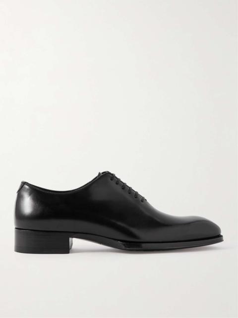 TOM FORD Elkan Whole-Cut Glossed-Leather Oxford Shoes