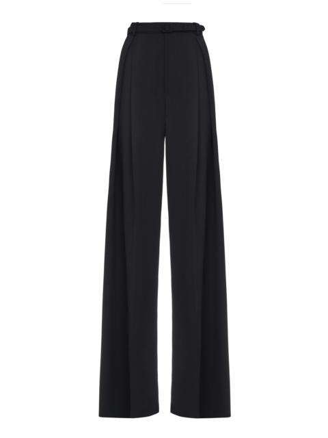 Kelsie Wide-Leg Wool Pant black