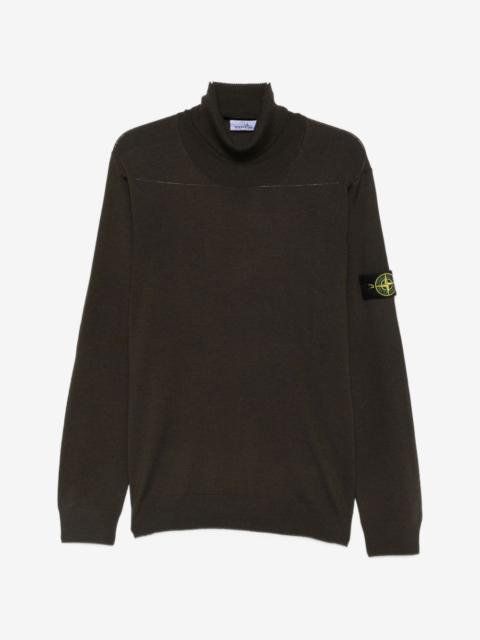 Stone Island logo-patch roll-neck sweater