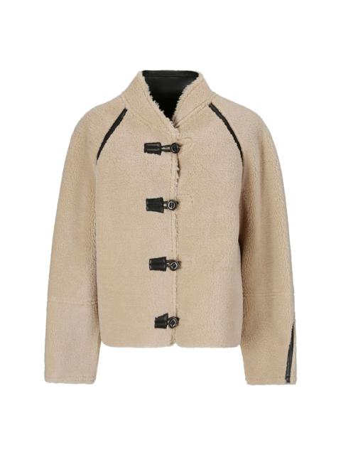 reversible shearling coat