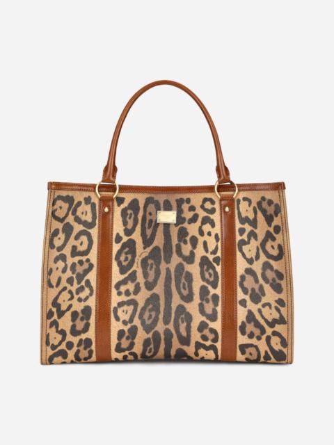 Leopard-print Crespo shopper with branded plate