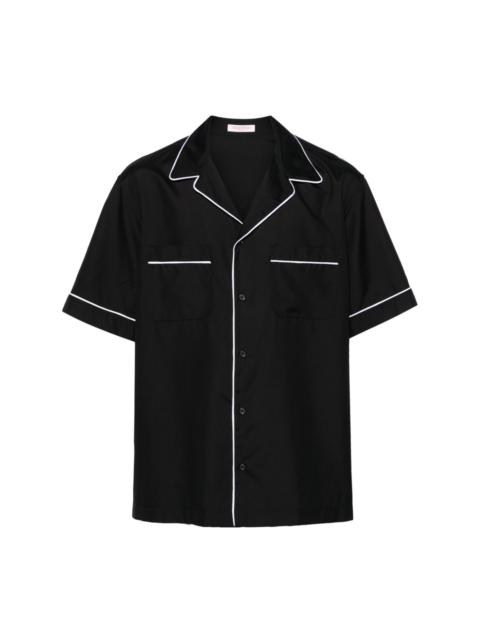 Valentino piped-trim silk shirt