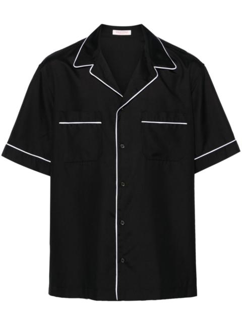 piped-trim silk shirt