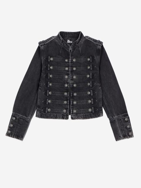 The Kooples GREY DENIM OFFICER-STYLE JACKET