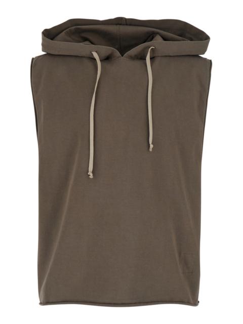Rick Owens DRKSHDW Top Hooded Tunic Gray With Hood And Long Sleeves Cotton Women Grey Tops