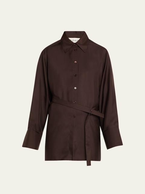 RÓHE Long-Sleeve Deconstructed Silk Shirt