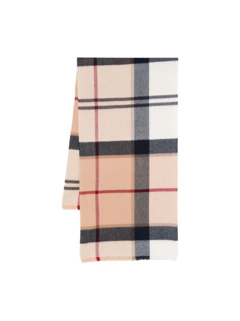 Barbour checked wool scarf
