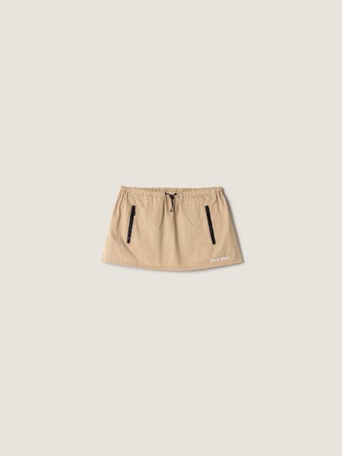 Miu Miu Washed gabardine miniskirt