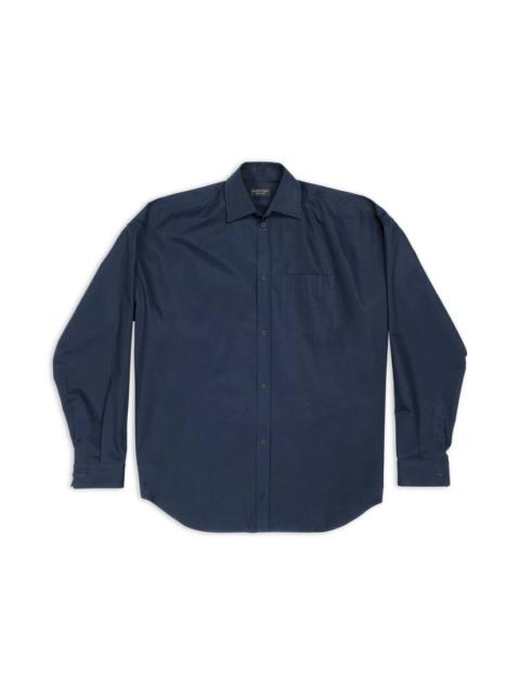 BALENCIAGA Men's Cocoon Shirt in Navy Blue