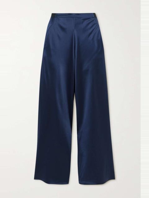 Silk-satin wide-leg pants