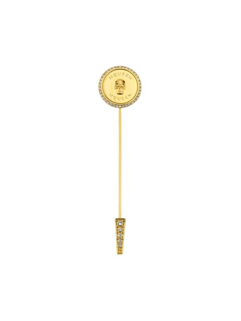 Alexander McQueen Women's Sovereign Skull Goldtone & Crystal Brooch - Dark Marine
