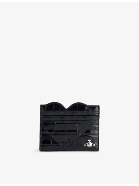 Vivienne Westwood Heart Croc-Embossed Leather Card Holder