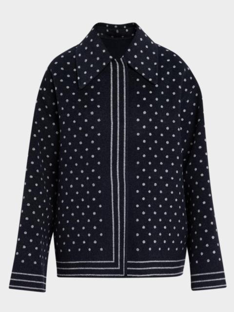 Lafayette 148 New York Oversized Reversible Polka Dot Wool Coat