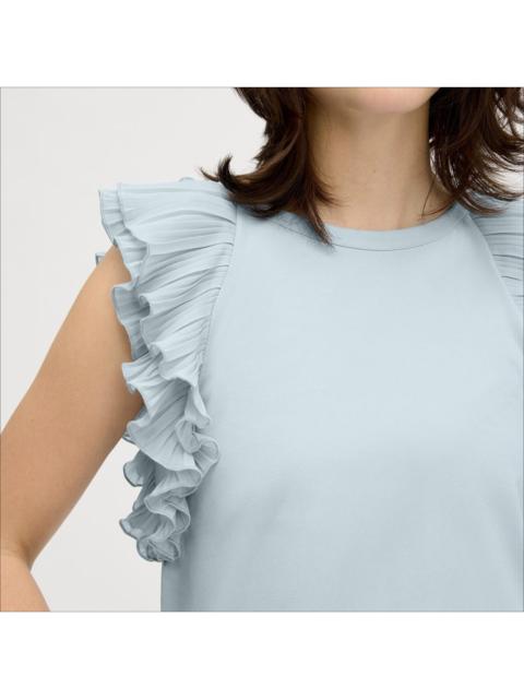 Sam Edelman Pleated Ruffle Sleeveless Top